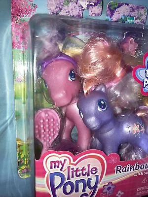 My Little Pony G3 Rainbow Flash With Super Long Hair & Bonus Baby Pony NEW • $39.99