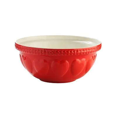 Mason Cash | S12 Red Hearts Mixing Bowl - 4.25 Quart • $40