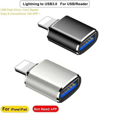 Male To USB Female Converter Adapter OTG Cable For IPhone 11 12 13 Mini Max • £3.99