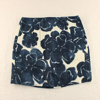 J.Crew 265812 Textured Knit Mini Pencil Skirt Size 00 Floral Blue & White • $18.68