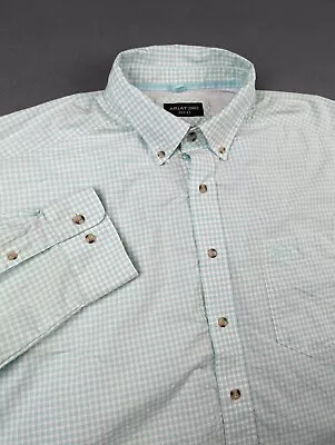 Ariat Pro Series Mens XXL Mint Green Plaid Long Sleeve Button Down Western Shirt • $19.99