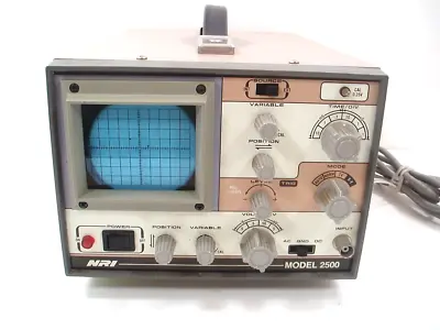 Vintage NRI Model 2500 Oscilloscope Tested Turns On  See/Read AD • $64.99