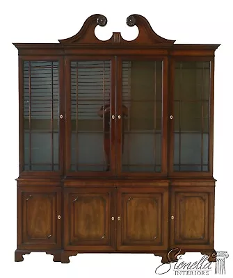 40980EC: KINDEL Oxford Mahogany Breakfront W. Pediment Top • $2495