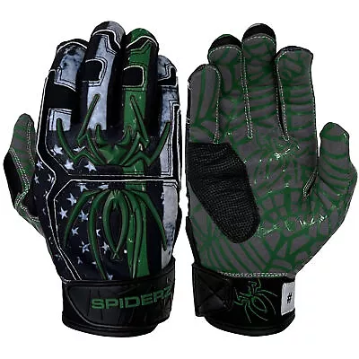 Spiderz 2022 Hybrid Baseball/Softball Batting Gloves - Green Line - Large • $34.99