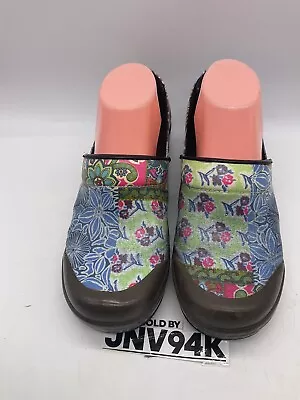 DANSKO Women’s Clogs Vegan Volley Canvas Floral Patchwork Rain EUR 39/8.5 / 9 • $40