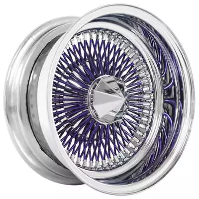 13 14  La Wire Wheels Reverse 100-spoke Straight Lace Chrome/purple Spoke • $1799