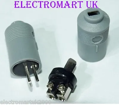 2 X 2 Pin Speaker Din Plugs Male Hi-fi Connectors Easy Fit Screw Terminals • £3.99