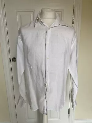 M & S Autograph Men's Pure Linen White Shirt Nigel Hall Size M • £14.50