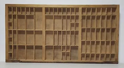 Vintage Wooden Curio Shadow Box 32.5x16.5x1.5 Wall Display Hanging Cubby Shelf • $79.96