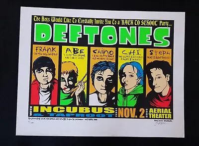 $185 • Buy Deftones Incubus & Taproot Houston 2000 Show Ed  Poster By Jermaine Rogers