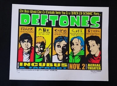 $185 • Buy Deftones Incubus & Taproot Houston 2000 Show Ed  Poster By Jermaine Rogers