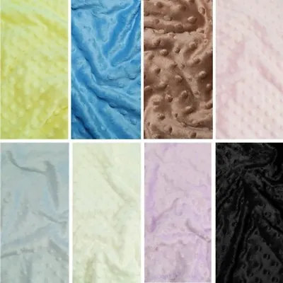 £1.50 • Buy Dimple Fleece Fabric Super Soft Plain Material Cuddle Soft Plush Popcorn Dots
