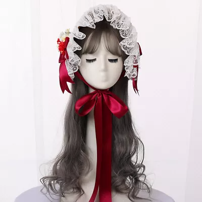 Lolita   Straw Bonnet With Bowknot Civil War Straw Hat Costume Hat 10 Colors • $35.99