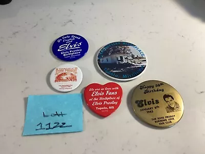 Rare Vintage Authentic Collection Of (5) Elvis Presley Buttons Nr • $19.99