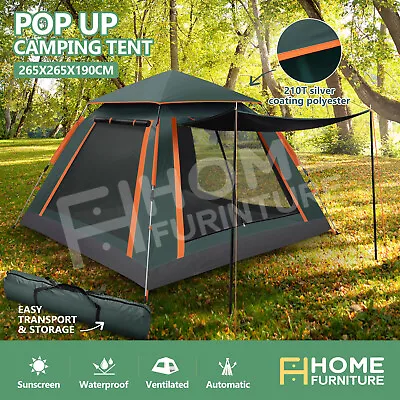 $104.50 • Buy Camping Tent 5 Person Instant Pop Up Beach Dome Shade Hiking Shelter Green