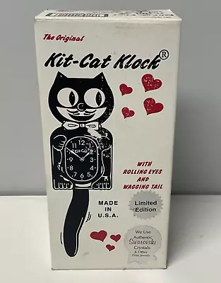 Vintage Kit-Cat Klock Black Jeweled Made In USA JBC-1 PLEASE READ DESCRIPTION • $40