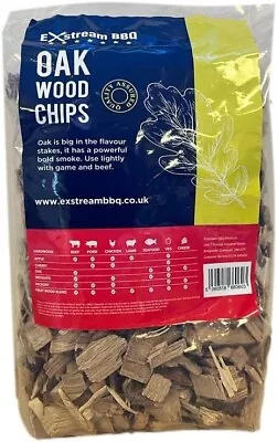 EXstream BBQ Smoking Wood Chips Food Smoking OAK 15L 100% Natural No Chemicals • £23.95