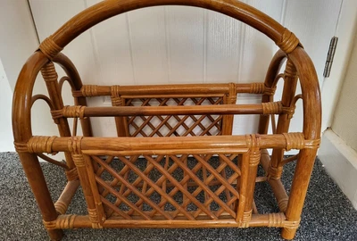 £10 • Buy Cane Magazine Rack Rustic Magazine Newspaper Retro Storage