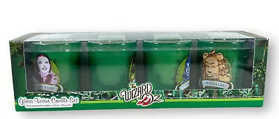 Wizard Of Oz 4 Green Glass Votive Candle Set Dorothy Scarecrow Tin Man Lion NEW • $34.87