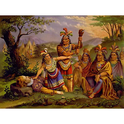 Paintings Cultural Drawing Pocahontas Native American Art Print Poster 30x40 Cm • £11.99