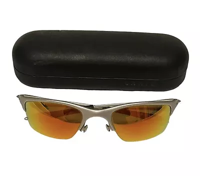 Rare Silver Oakley Half Wire Sunglasses W/Fire Iridium Mirrored Lenses • $199