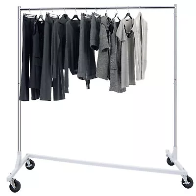 $46.58 • Buy Heavy Duty Steel Clothes Rack Rolling Garment Z Clothing Rack W/Lockable Casters