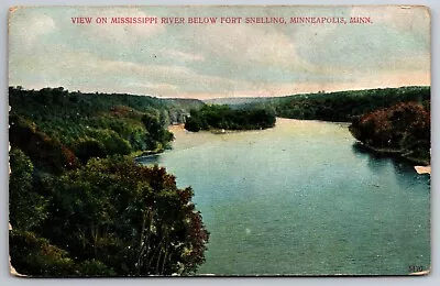 View On Mississippi River Fort Snelling Minneapolis Minnesota 1918 Postcard • $4.99