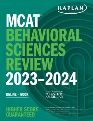 MCAT Behavioral Sciences Review 2023-2024: Online + Book By Kaplan Test Prep • $6.24