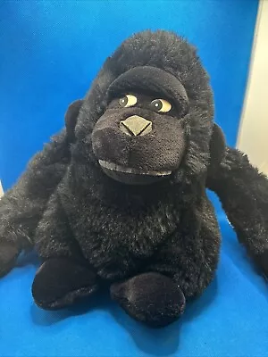 Gorilla Stuffed Black Plush Vintage Walmart Hook Loop Hands 12” • $21