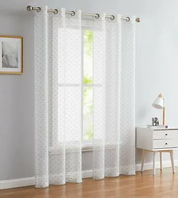 Luxury 96  Silver Sprinkled Embellishment Window Curtain Panel • $53.15