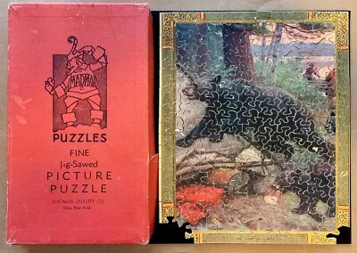 Vintage Madmar Wood Wooden Jigsaw Puzzle — Uninvited Guests — 200 Pieces • $79