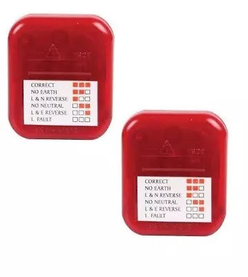 2 X PROELEC  3-Pin UK Mains Socket Tester For Earthing Grounding Mats Sheets • £10.75