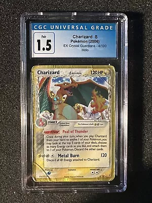 2006 Pokémon EX Crystal Guardians Charizard 4/100 CGC 1.5 • $69.99