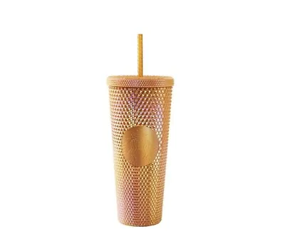 Starbucks YELLOW MUSTARD Bling Studded Cold Cup Shinny Indonesia 2023 -no Card • $129.99