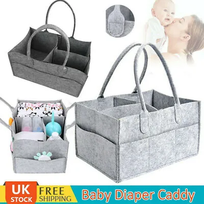 £5.99 • Buy Baby Diaper Caddy Organizer Felt Changing Nappy Kids Storage Carrier Bag UK