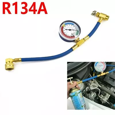 Car R134A Hose A/C Air Conditioning Recharge Hose Gas Gauge Tool Kit • $21.24