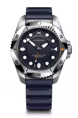 Victorinox Dive Pro 43mm Blue Rubber Blue Dial Watch 241991 • $1350