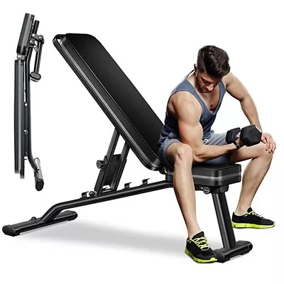 Pithage Adjustable Foldable Dumbbell Bench: Supports Up To 660lbs For Intense  • $99.99