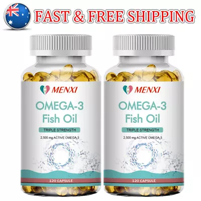 2Packs Omega 3 Fish Oil Capsules Triple Strength 2500 Mg EPA & DHA Joint Support • $37.99