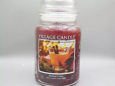 Village Candle Mulled Cider Large Glass Apothecary Jar Scented Candle 26 Fl. OZ • $35