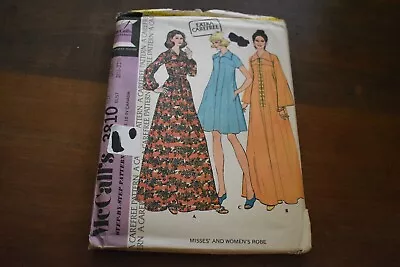 Vintage McCall's 3810 BOHO Caftan Robe Tent Dress Sewing Pattern Uncut • $17.97