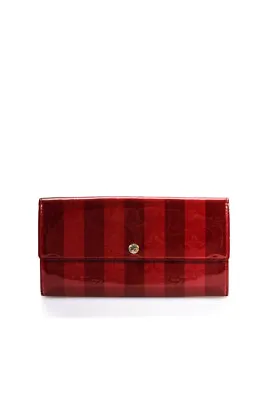 $437.50 • Buy Louis Vuitton Womens Portefeuille Sarah Vernis Rayures Varnished Leather Wallet