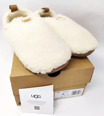 UGG Women's Plushy Slipper 1143952 Natural/Chestnut Size 8 NEW • $64.99