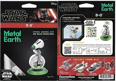 Star Wars D-0 Droid Rise Of Skywalker Metal Earth 3D Laser Cut Steel Model Kit • $20.15