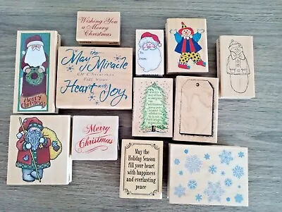 Various Wood Rubber Stamps Craft Card Art Making Wooden Stamp • $4