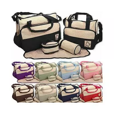Baby Nappy Changing Bag Set 5PCS Brand New Cute Diaper Bags UK Seller • £16.85