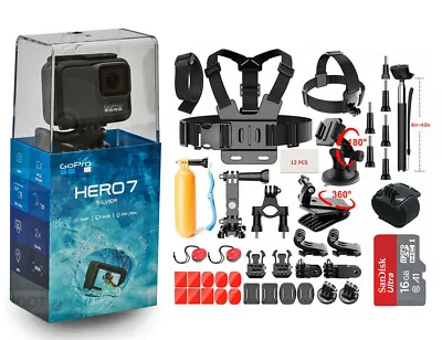 GoPro HERO7 2 Inch 4K Waterproof Action Camera - Silver (CHDHC-601) Sport Kits  • $199.95