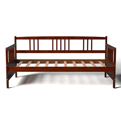 Twin Size Wooden Slats Daybed Sofa Support Platform Apartment W/Rails Cherry • $199
