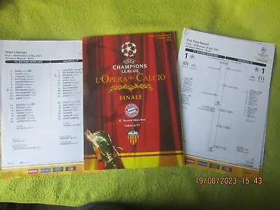 Bayern Munich V Valencia - Champions League Final In 2001 With Team Sheet + • £5.99