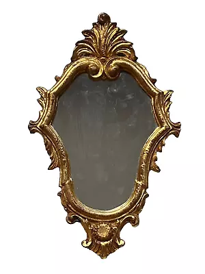 VTG Italian Florentia Gold Gilt Ornate Frame Wall Mirror Hollywood Regency Style • $116.50